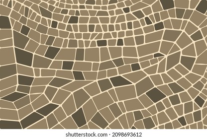 Floor design in brown tones created from piece stones. vectorial