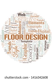 Floor Design word cloud. Wordcloud made with text only.