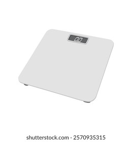 Floor device for weighing body, BMI. Gadget for mass measurement. Digital weight scale. Vector illustration isolated on white background
