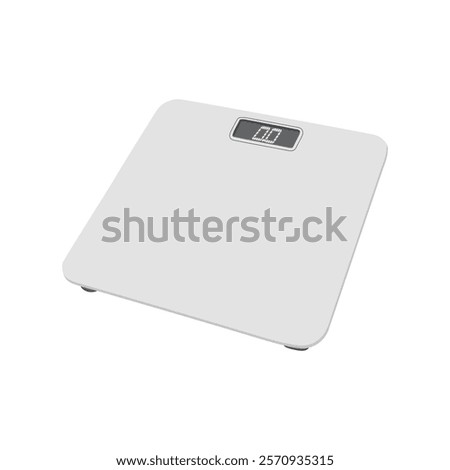 Floor device for weighing body, BMI. Gadget for mass measurement. Digital weight scale. Vector illustration isolated on white background