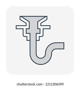 Floor drain or drainage equipment icon.