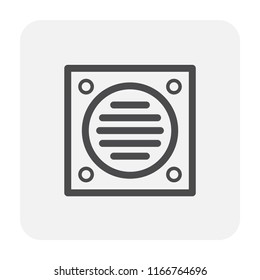 Floor drain icon design, black and outline.