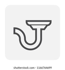 Floor drain icon design, black and outline.