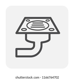 Floor drain icon design, black and outline.