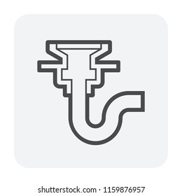Floor drain icon for drainage system.