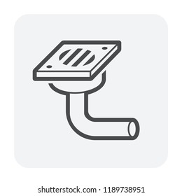 Floor drain icon for drainage system.