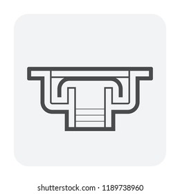 Floor drain icon for drainage system.