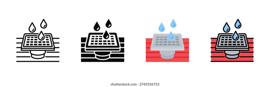 Floor Drain Icon Pack In Multiple Styles