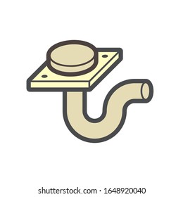 Diseño de icono vectorial de los equipos de drenaje del suelo.