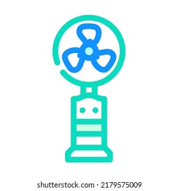 Fächerfarbensymbol, Vektorgrafik. Fußbodenventilatorschild. einzelne Symbolillustration