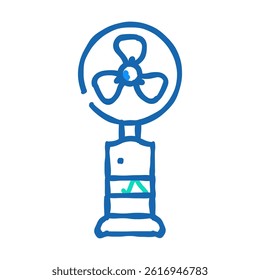 floor fan doodle icon sketch vector. floor fan sign. isolated symbol illustration