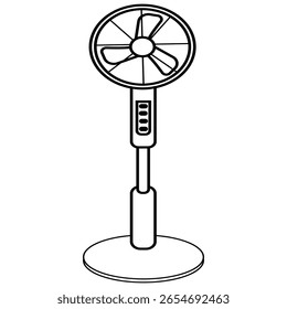 Ícone de ventilador de piso em estilo plano. Ilustração de vetor