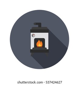 Floor fireplace color icon. Flat design for web and mobile
