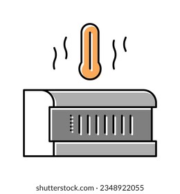 Fußbodenheizer-Farbsymbol, Vektorgrafik. Fußbodenheizung-Schild. einzelne Symbolillustration