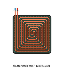 Floor heater scheme icon. Flat illustration of floor heater scheme vector icon for web design