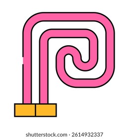 floor heating line icon vector. floor heating sign. isolated symbol illustration