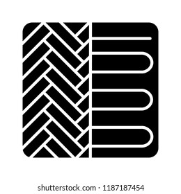 Floor heating system glyph icon. Underfloor heating. Floor heater. Silhouette symbol. Negative space. Vector isolated illustration
