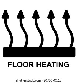 Floor heating system icon in trendy silhouette style design. Vector illustration isolated on white background.