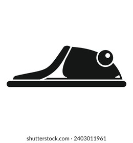 Floor home slippers icon simple vector. Winter object. Fur comfort material