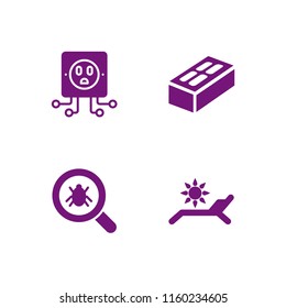 floor icon. 4 floor set with brick, pest, architecture and city and swimming pool vector icons for web and mobile app
