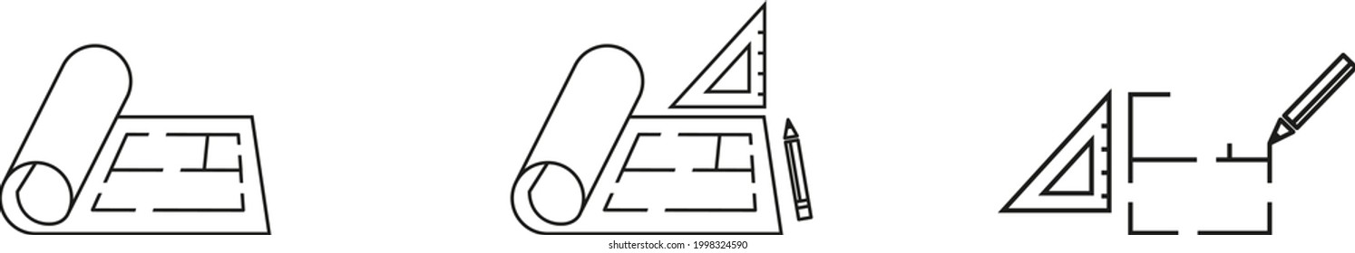 icono de piso, icono de plan, ilustración vectorial