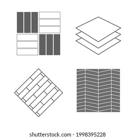 conjunto de iconos de piso aislado en fondo blanco