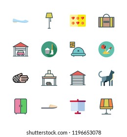 floor icon set. vector set about white board, injury, livingroom and paint bucket icons set.