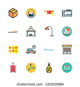 floor icon set. vector set about bunk, slipper, molded and paint bucket icons set.