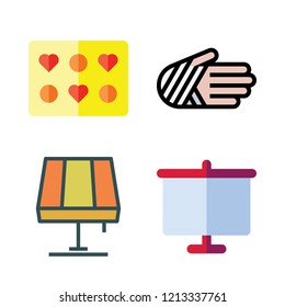 floor icon set. vector set about injury, white board, lamp and molded icons set.