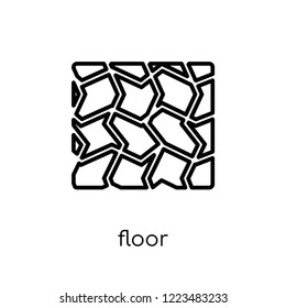 Floor icon. Trendy modern flat linear vector Floor icon on white background from thin line Construction collection, editable outline stroke vector illustration