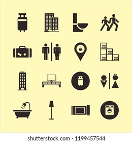 floor icon. floor vector icons set office building, coffeeshop location, carpet and travelling luggage