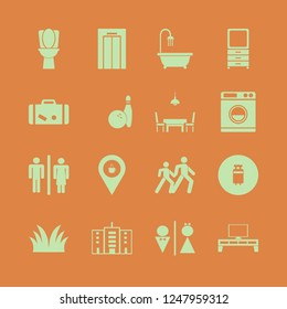 floor icon. floor vector icons set suitcase, pedestrian people, travelling luggage and bathroom shower