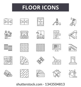 Floor icons line icons for web and mobile design. Editable stroke signs. Floor icons  outline concept illustrations