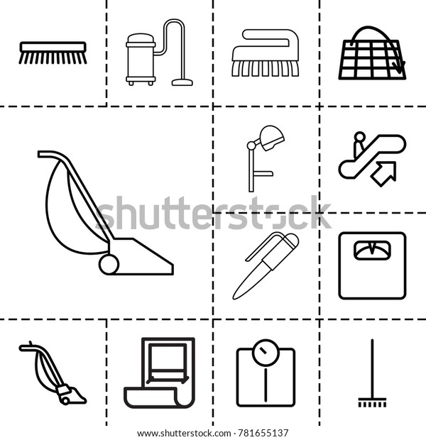 Floor Icons Set 13 Editable Outline Signs Symbols Stock Image