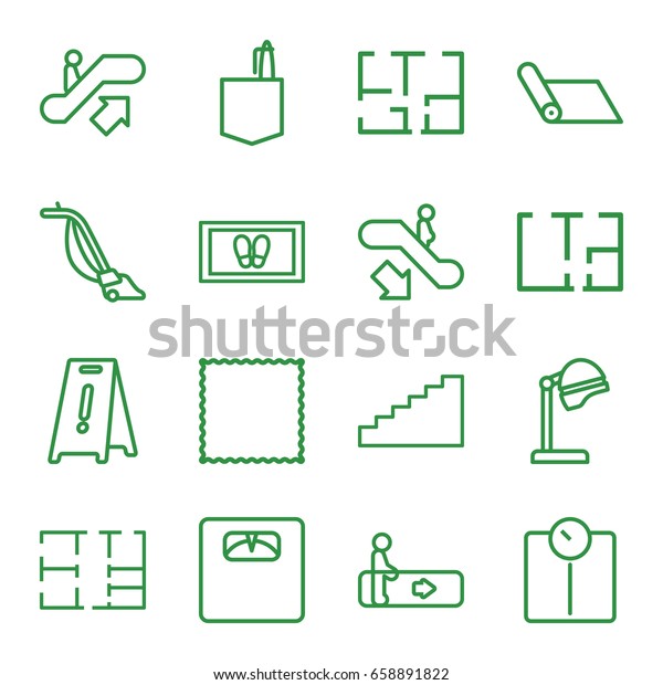 Floor Icons Set Set 16 Floor Stock Vector Royalty Free 658891822