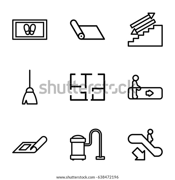 Floor Icons Set Set 9 Floor Signs Symbols Stock Image