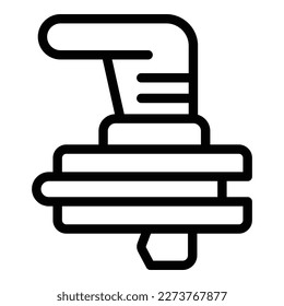 Floor installation handle icon outline vector. Wood interior. Decor material
