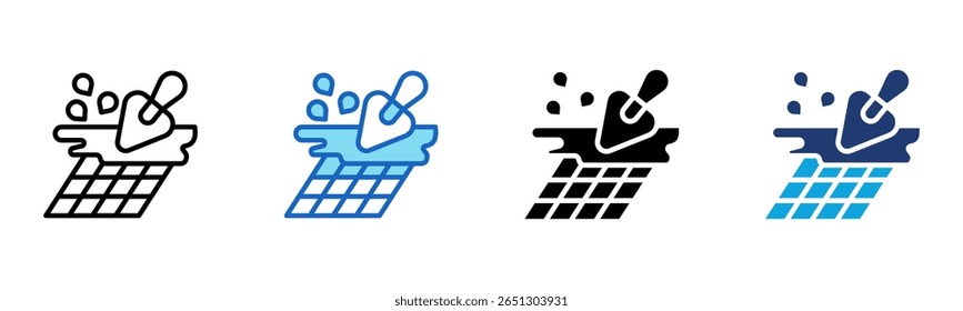 Fußbodeninstallation Symbol Multi Style Vector Illustration
