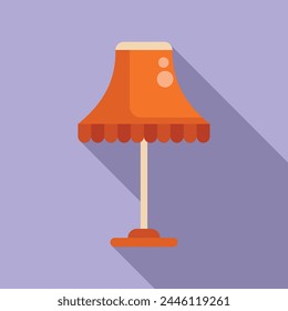 Floor interior room lamp icon flat vector. Torcher decor. Wall stand lampshade