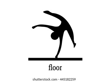 Floor. Isolated Gymnastics web Icon Vector. Woman gymnastics disciplines.