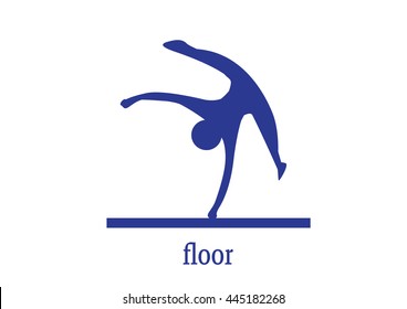 Floor. Isolated Gymnastics web Icon Vector. Woman gymnastics disciplines.