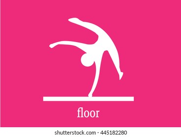 Floor. Isolated Gymnastics web Icon Vector. Woman gymnastics disciplines.