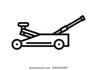 floor jack tool line icon design