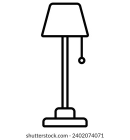 floor lamp, Basic Furniture icon in thin line style