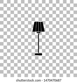 Floor lamp. Black flat icon on a transparent background. Pictogram for your project