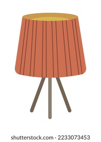 Floor lamp clip art element vector illustration. Simple flat style icon isolated on white background. Warm scandinavian palette