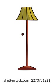 Bodenlampe farbige doodle Vektorgrafik. Einzeln auf weißem Hintergrund