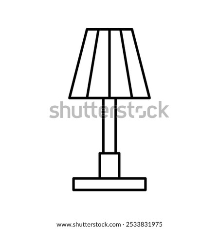 Floor lamp filled outline icon, simple flat linear illustration for web and app..eps