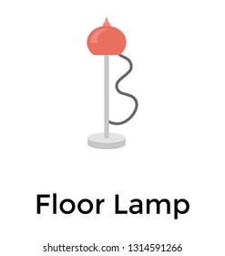 Floor lamp flat icon design 