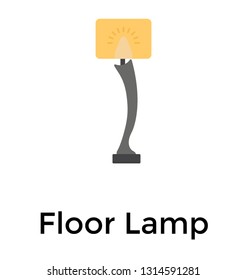 Floor lamp flat icon design 